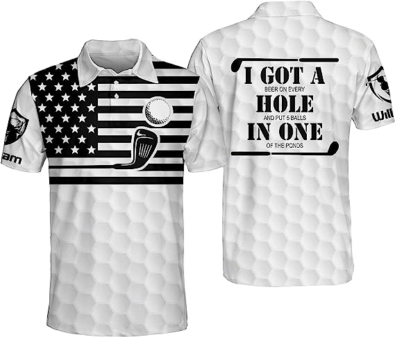 Personalized Funny 3D Golf Polo Shirt for Men