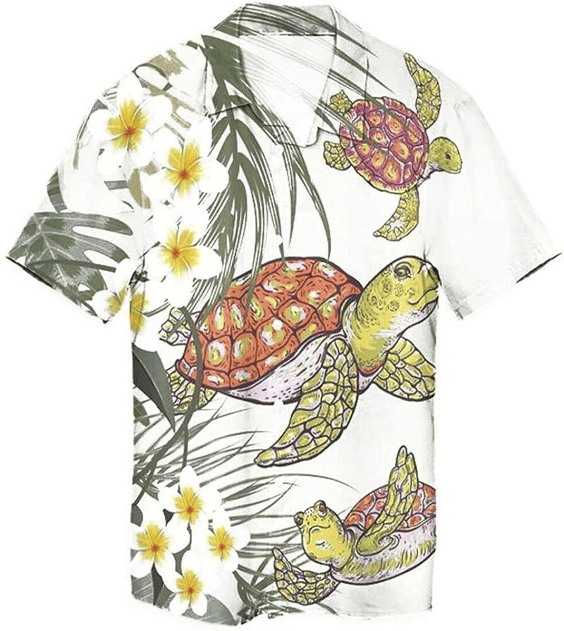 Turtle Aloha Hawaiian Shirt, Plumeria Flowers Hawaiian Shirt For Men & Women